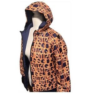 GUESS Boys All Over Printed Reversible Padded Jacket Navy Size 14, NWOT